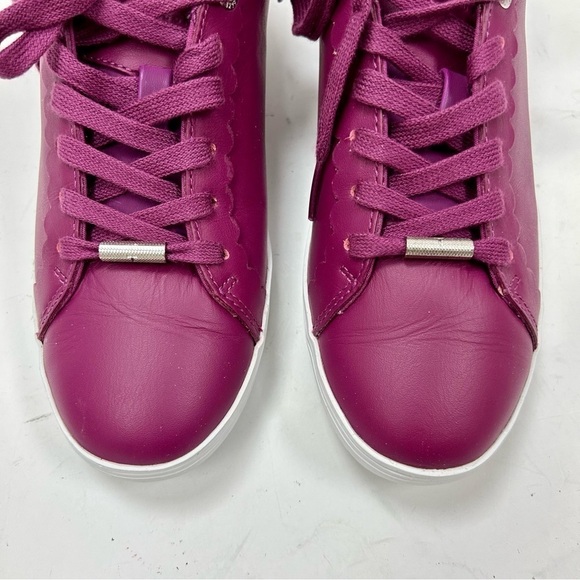 TED BAKER Feeki Leather Lace Up Sneaker Fuchsia Pink Size 5 - Picture 3 of 11